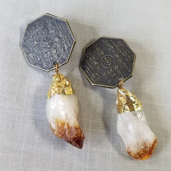 Karen Roache Unique Chinese Good Luck Crystal Clip-on Earrings - Picture 10 of 15